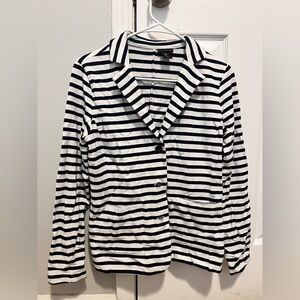 Tahari Navy and White Striped Blazer